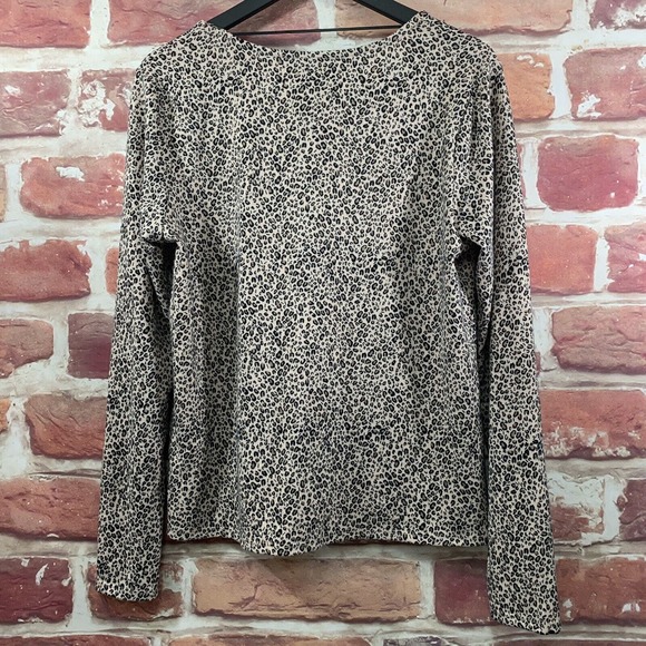 Anthropologie Sanctuary Sweater Women's Large Cream Black Animal Print Knit - Picture 3 of 7